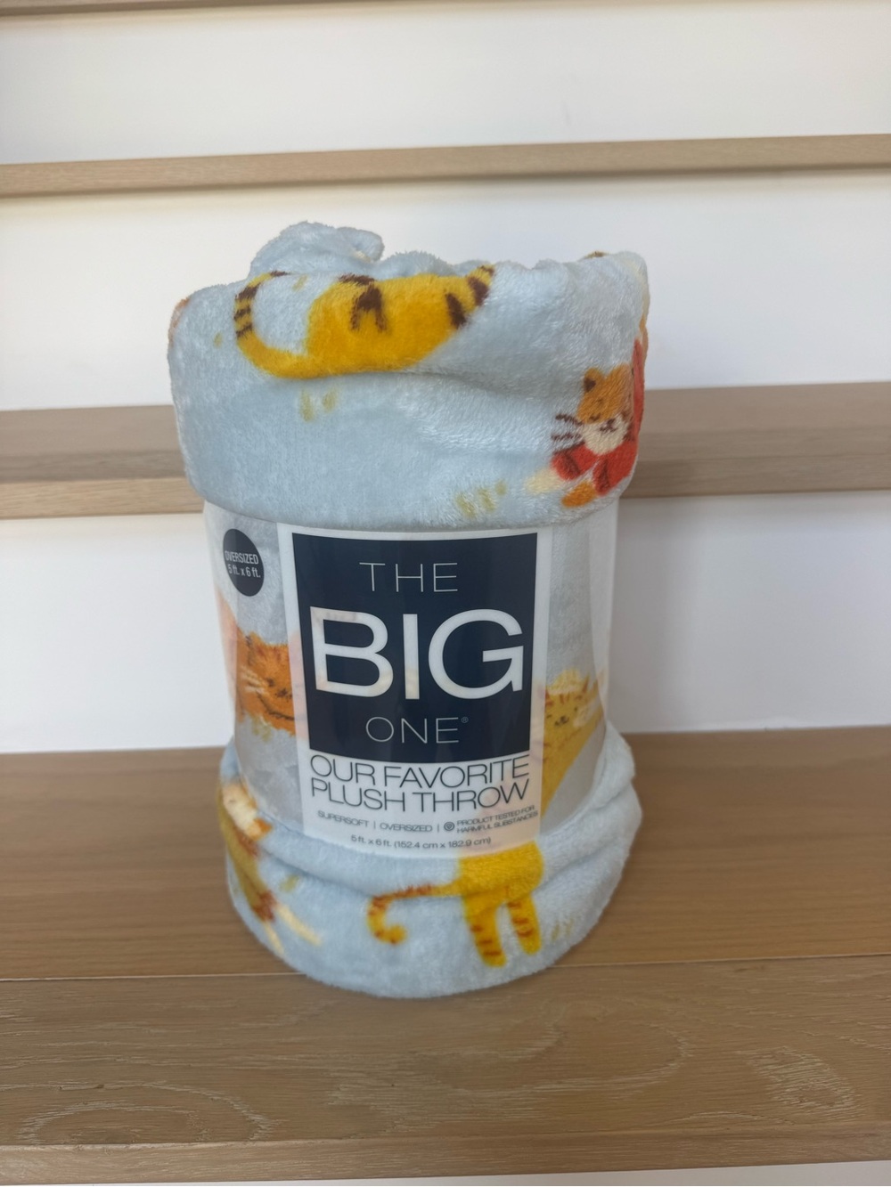NEW! The Big One Throw Blanket Colorful Playful Cats fleece